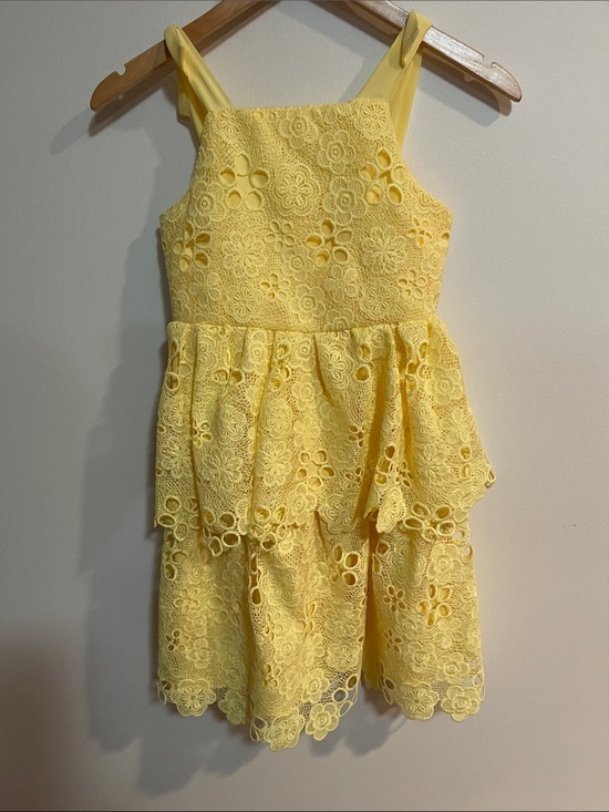 Kensie Girl Other - Kensie Girl Yellow Lace Tiered Dress  SZ 10